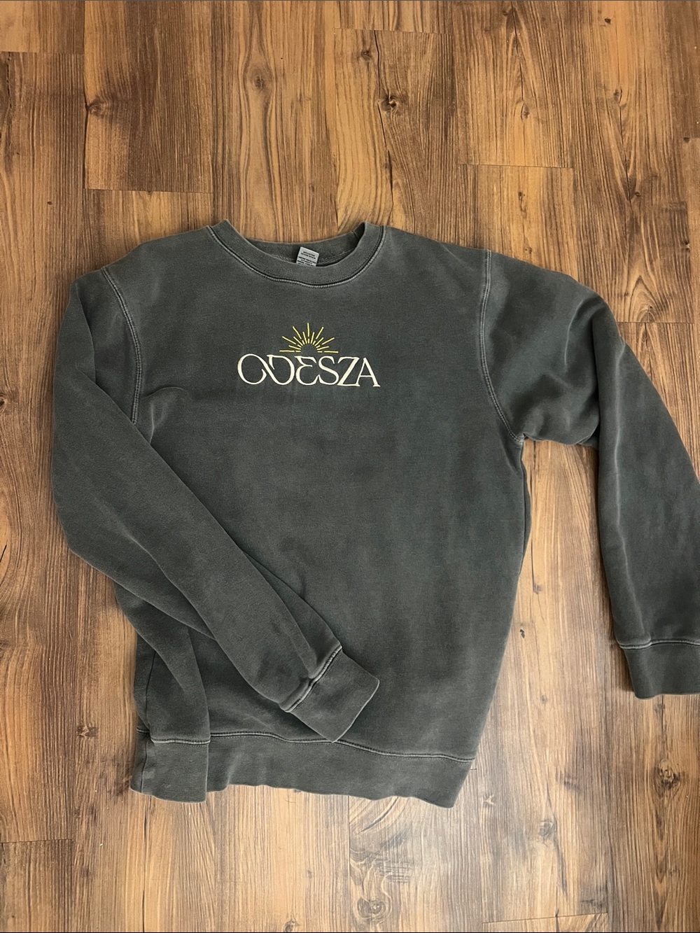 Odesza Logo Crewneck Sweatshirt in Washed Charcoal
